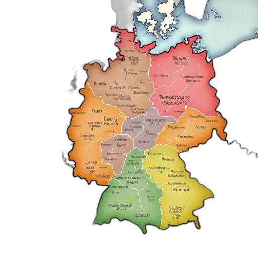 map, state, bavaria, district transparent PNG cut-out