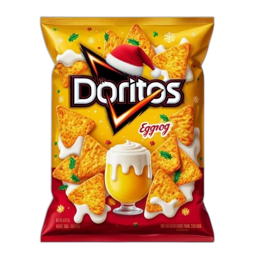 food, dragon, photorealistic, doritos, christmas, edition, features, festive transparent PNG cut-out
