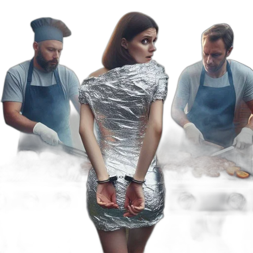 dress, food, concept art, fire, outer space, two, men, aprons transparent PNG cut-out
