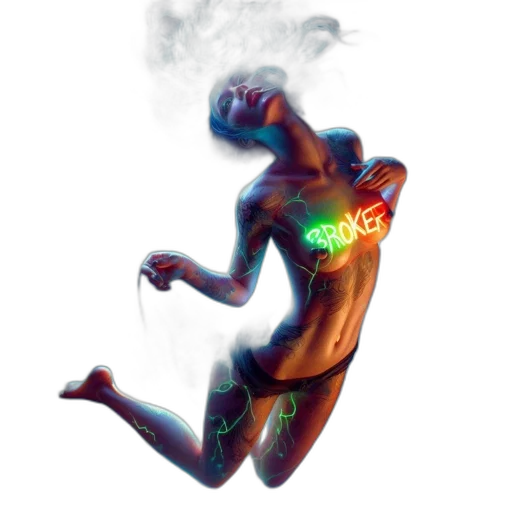 mask, concept art, fantasy art, comic book art, 3d render, neon lights, fire, outer space transparent PNG cut-out