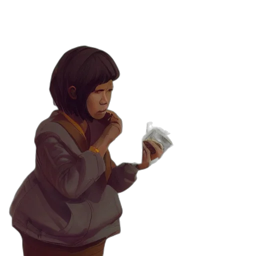 jacket, face, weapon, staff transparent PNG cut-out