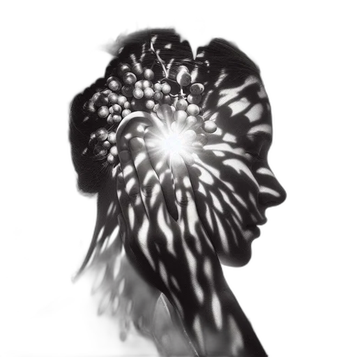 crown, hair, face, mask, concept art, photorealistic, 3d render, close-up transparent PNG cut-out