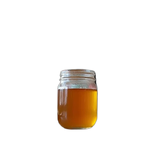 bottle, food, crown, 3d render, glass, jar, filled, honey transparent PNG cut-out