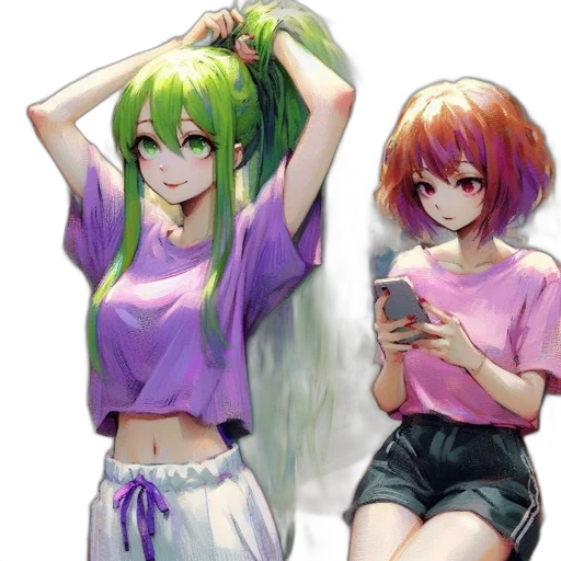 hair, dress, weapon, anime, pixel art, vaporwave, concept art, fire transparent PNG cut-out