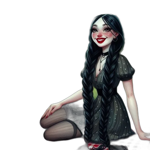 dress, fantasy art, concept art, comic book art, 3d render, dark, green, woman transparent PNG cut-out