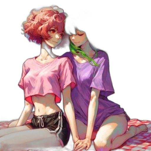 dress, mask, jacket, watercolor, anime, concept art, vaporwave, neon lights transparent PNG cut-out