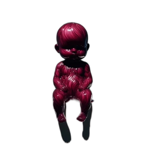 robot, creature, mask, 3d render, concept art, pixel art, vaporwave, red transparent PNG cut-out