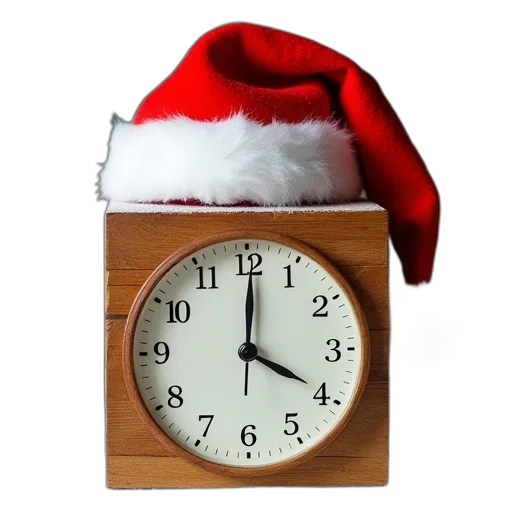 wooden, calendar, block, santa transparent PNG cut-out