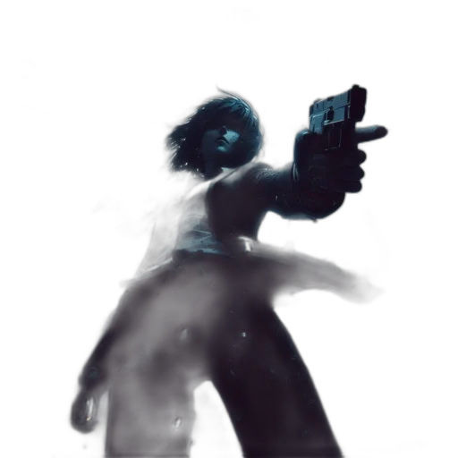 weapon, robot, mask, staff, concept art, comic book art, cyberpunk, 3d render transparent PNG cut-out