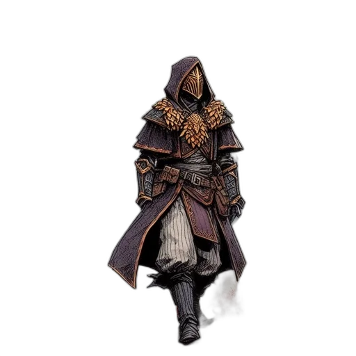jacket, sword, staff, mask, concept art, fantasy art, 3d render, pixel art transparent PNG cut-out