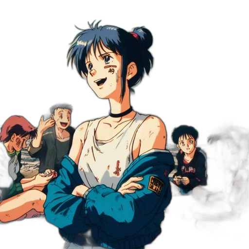 comic book art, concept art, anime, watercolor, fire, outer space, blue, diverse transparent PNG cut-out