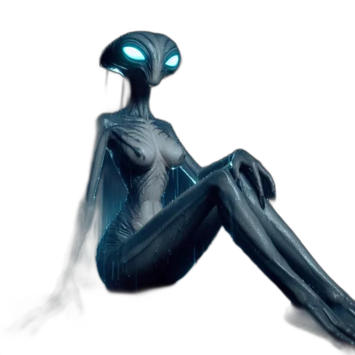 robot, creature, dress, concept art, cyberpunk, 3d render, comic book art, outer space transparent PNG cut-out