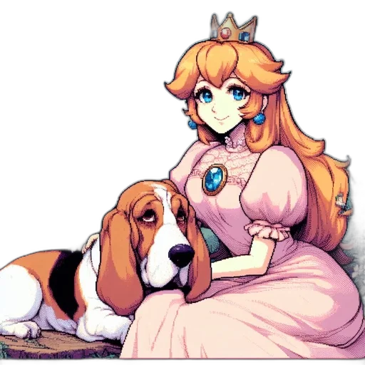 crown, dress, animal, pixel art, concept art, watercolor, anime, picturesque transparent PNG cut-out