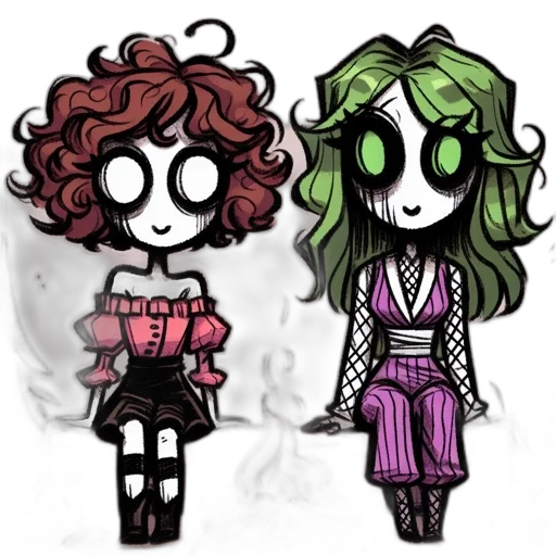 dress, concept art, cartoon, pixel art, fantasy art, monochrome, dark, green transparent PNG cut-out