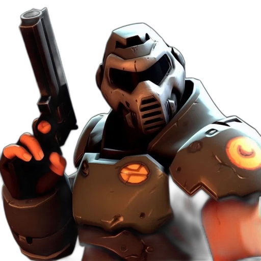 robot, weapon, staff, concept art, 3d render, comic book art, character, futuristic transparent PNG cut-out