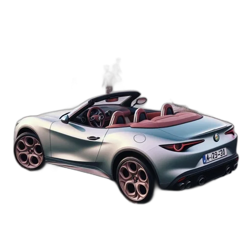 car, 3d render, concept art, serene, beach, scene, shows, silver transparent PNG cut-out