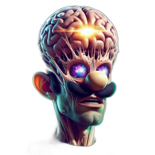 robot, creature, face, mask, 3d render, concept art, cyberpunk, pixel art transparent PNG cut-out