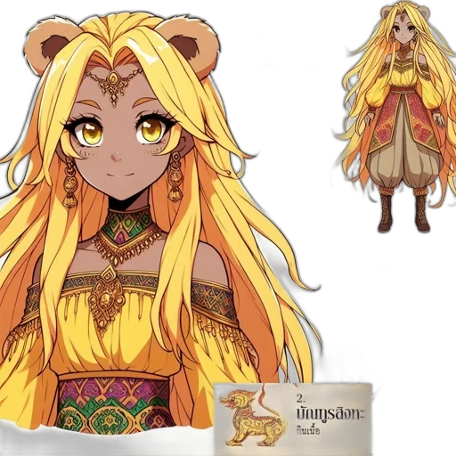 concept art, fantasy art, anime, pixel art, golden, earth tones, animalated, character transparent PNG cut-out
