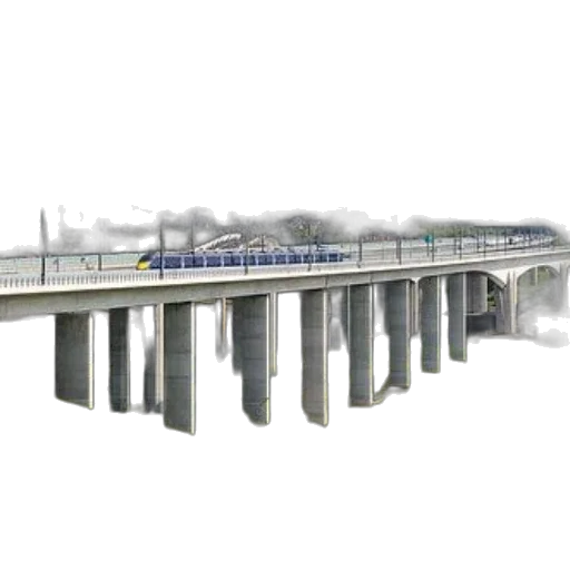concept art, photorealistic, 3d render, modern, train, crosses, long, concrete transparent PNG cut-out
