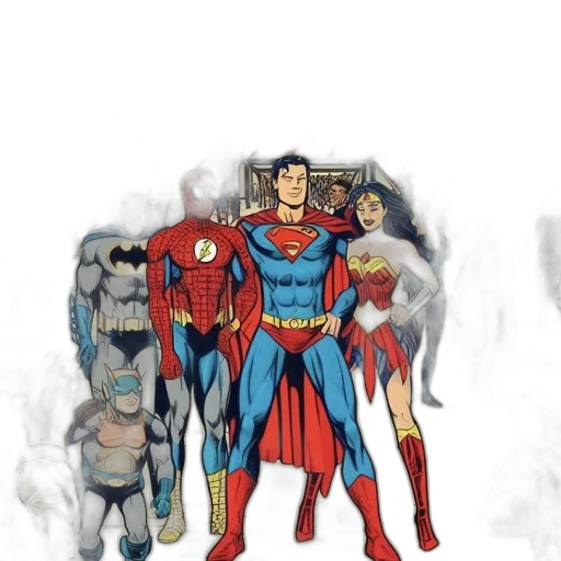 comic book art, concept art, cartoon, fantasy art, grand, architectural, hall, group transparent PNG cut-out