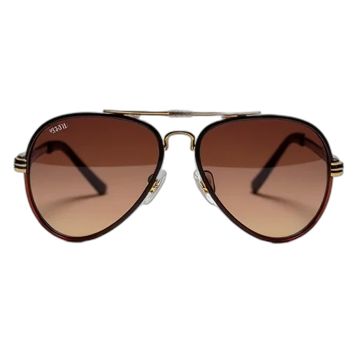 pair, vintage, aviator, sunglasses, shiny, reflective, lens, brown transparent PNG cut-out
