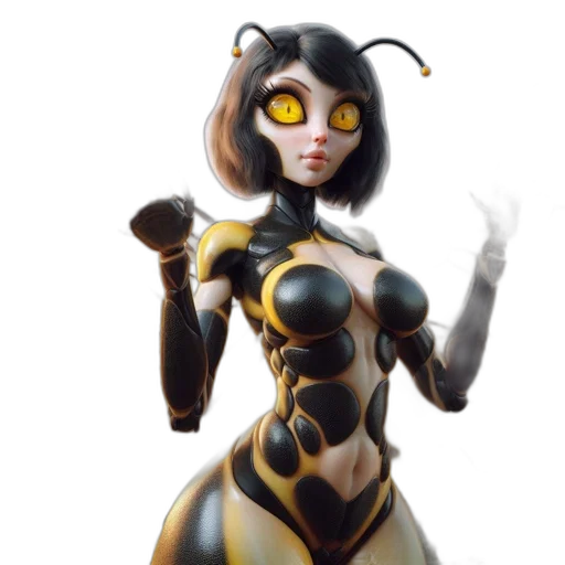 robot, mask, concept art, fantasy art, 3d render, comic book art, golden, female transparent PNG cut-out