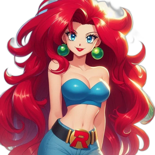 jewelry, dress, hair, comic book art, cartoon, fantasy art, concept art, red transparent PNG cut-out