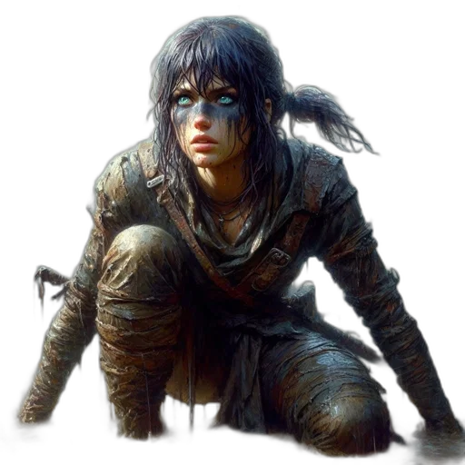 face, weapon, creature, sword, concept art, fantasy art, comic book art, photorealistic transparent PNG cut-out