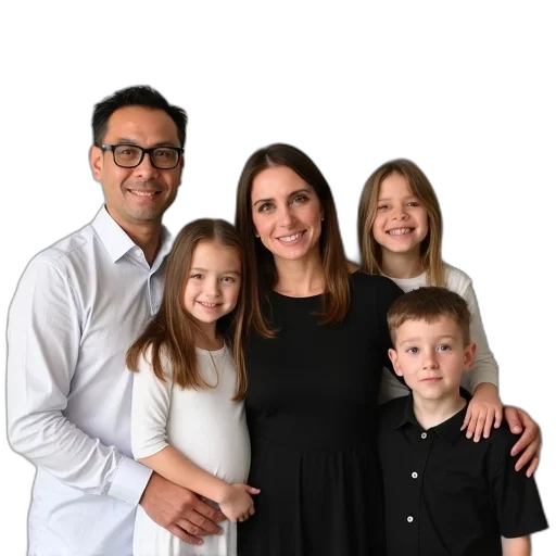 staff, face, jewelry, family, portrait, man, woman, three transparent PNG cut-out
