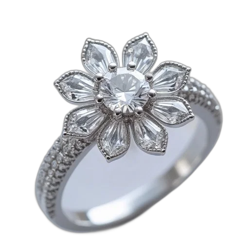 jewelry, crown, flower, 3d render transparent PNG cut-out