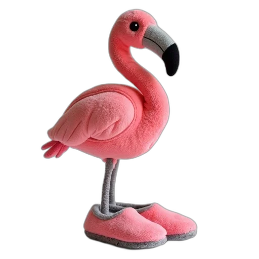 animal, furniture, shoes, staff, 3d render, photorealistic, plush, pink transparent PNG cut-out