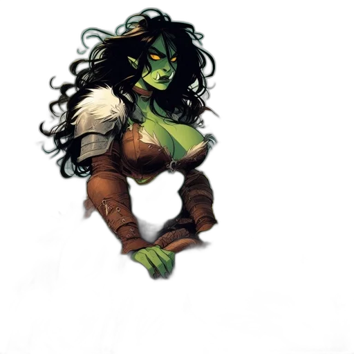 staff, concept art, fantasy art, comic book art, pixel art, green, female, character transparent PNG cut-out