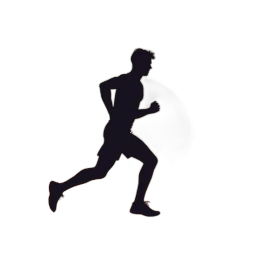 face, photorealistic, 3d render, cartoon, pixel art, silhouette, running, man transparent PNG cut-out