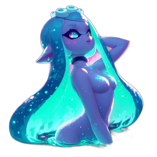 dress, creature, staff, crown, vaporwave, concept art, pixel art, fantasy art transparent PNG cut-out