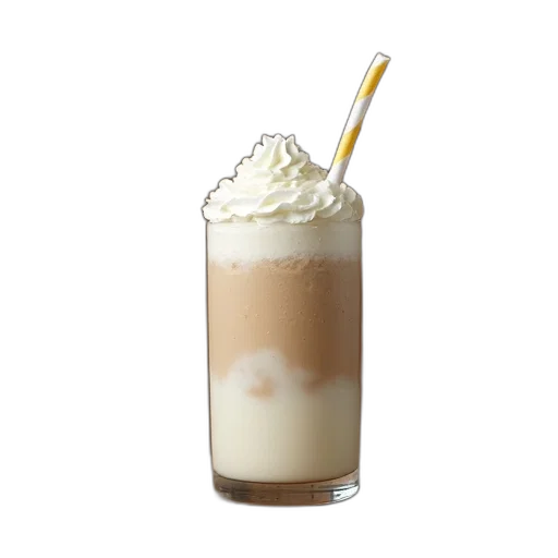 food, photorealistic, 3d render, glass, filled, creamy, beverage, possibly transparent PNG cut-out