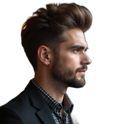 hair, face, jacket, crown transparent PNG cut-out