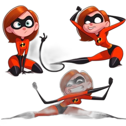 staff, concept art, comic book art, cartoon, 3d render, illustration, elastigirl, incredibles transparent PNG cut-out