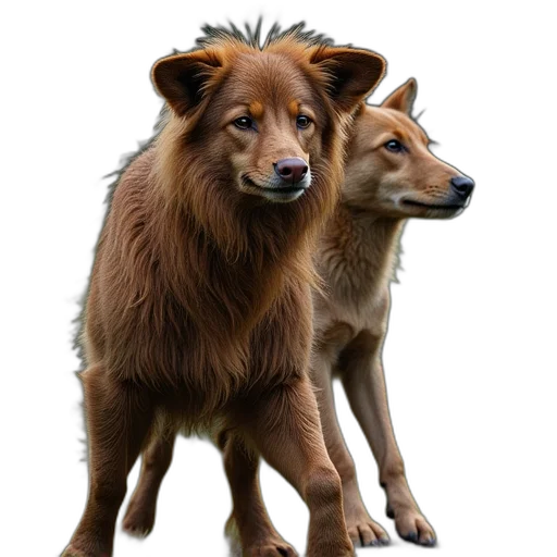 animal, creature, hair, crown, photorealistic, 3d render, concept art, promotional transparent PNG cut-out