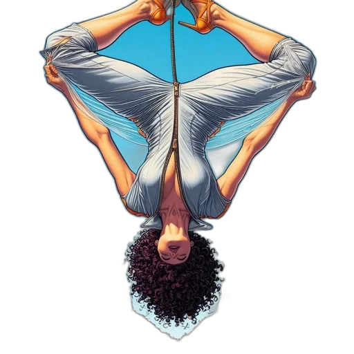 staff, umbrella, jewelry, hair, comic book art, concept art, pixel art, cartoon transparent PNG cut-out