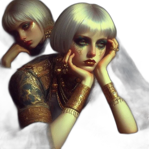 jewelry, face, mask, fantasy art transparent PNG cut-out