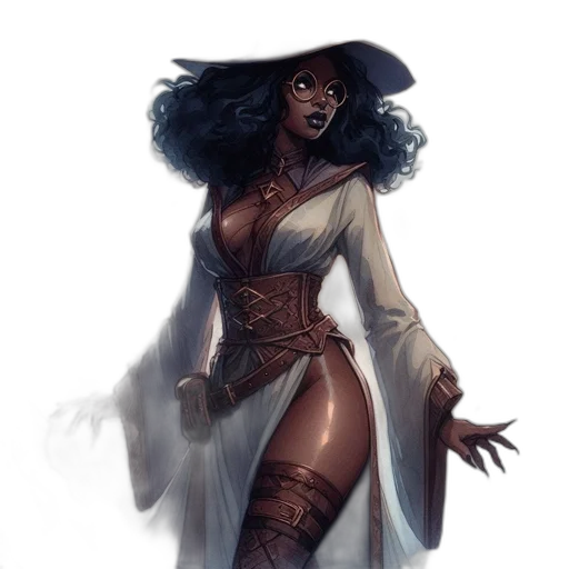 dress, staff, concept art, fantasy art, comic book art, pixel art, dark, earth tones transparent PNG cut-out