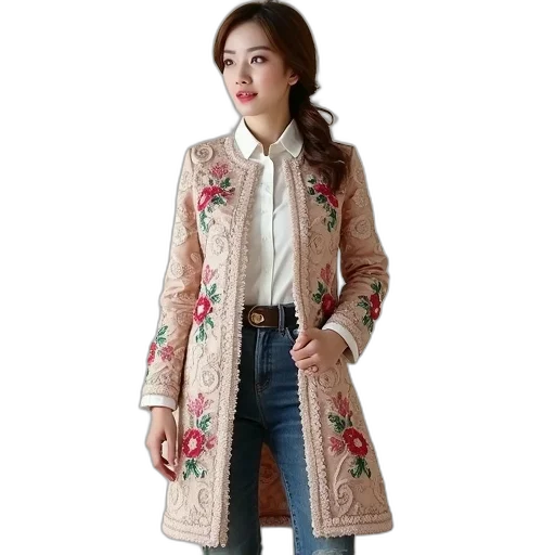 jacket, 2017, spring, women, fashion, long, coat, cotton transparent PNG cut-out