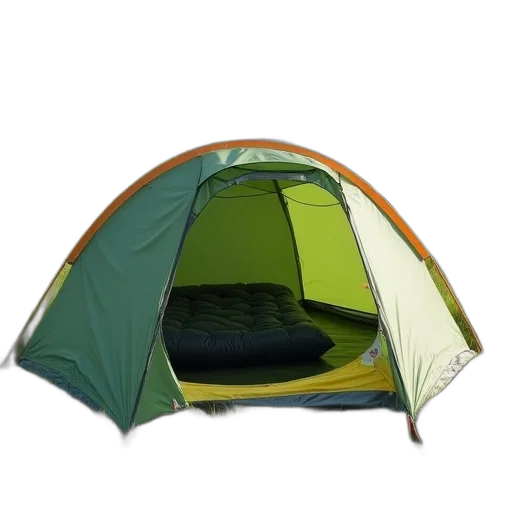 umbrella, 3d render, green, white, tent, set, grassy, field transparent PNG cut-out