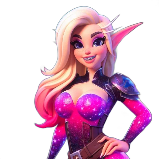 dress, staff, fantasy art, concept art, 3d render, pixel art, neon, exuberant transparent PNG cut-out