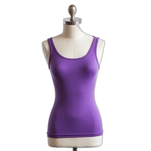 dress, 3d render, mannequin, wearing, purple, tank, top, fitted transparent PNG cut-out