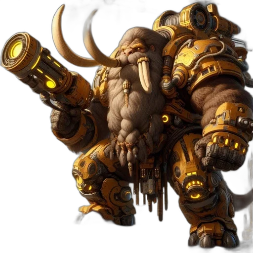 weapon, concept art, fantasy art, golden, giant, armored, mechanical, beast transparent PNG cut-out