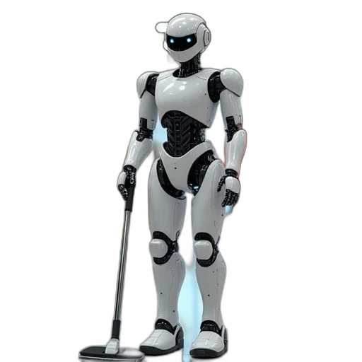 robot, staff, 3d render, concept art transparent PNG cut-out