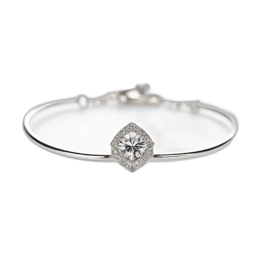 jewelry, crown, silver, bracelet, diamond, charm, displayed, against transparent PNG cut-out