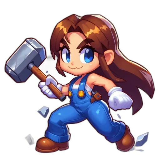 staff, weapon, robot, pixel art, concept art, cartoon, fantasy art, blue transparent PNG cut-out