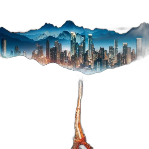 umbrella, staff, concept art, fog, breathtaking, juxtaposition, urban, natural transparent PNG cut-out